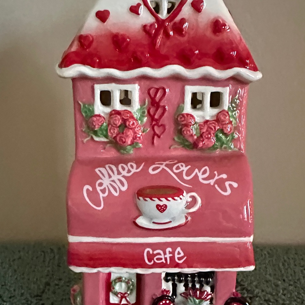 Blue Sky Clayworks Tea Light Candle Holder Valentines Coffee Lovers Cafe NEW! - Picture 3 of 13